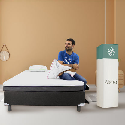 Colchón Aletto Básic + 2 Almohadas Bambou